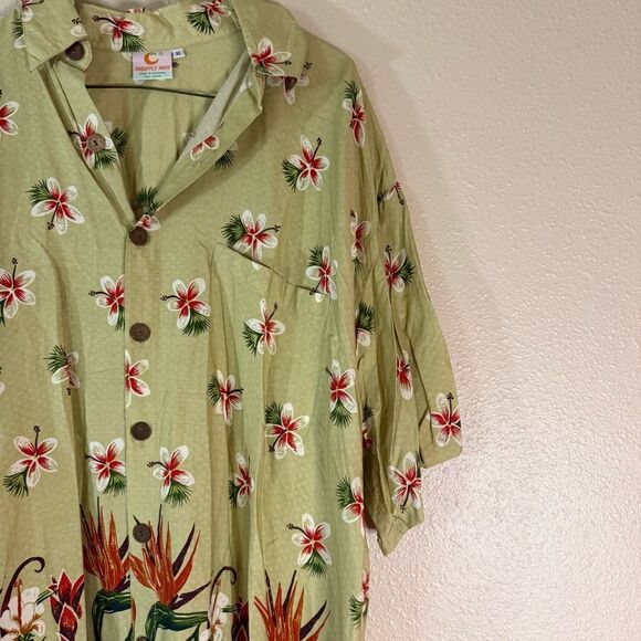 Pineapple moon Tropical Floral Button Down Shirt XL - Picture 2 of 4
